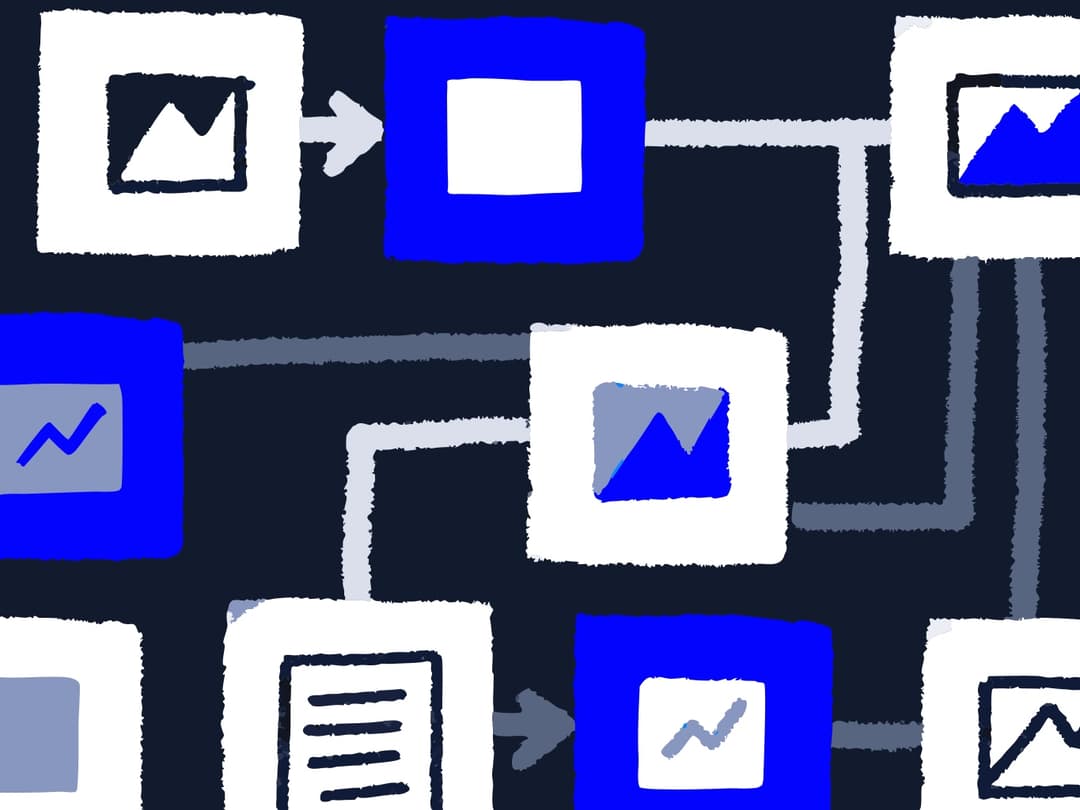 Conceptual image of a process from start to finish