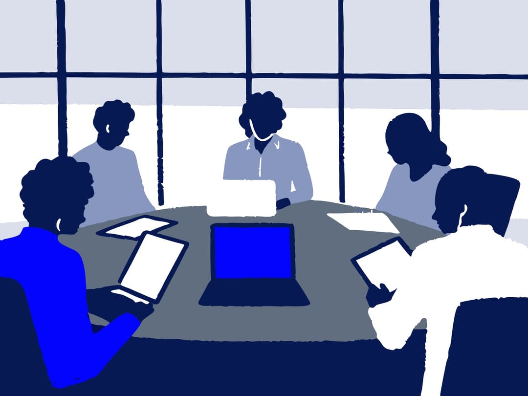 Team of developers working on a new website